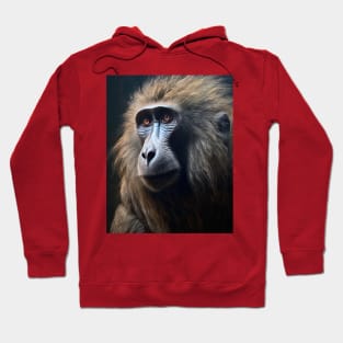 Stunning Hyperrealistic Baboon in Oil Paint Hoodie